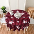 thumbnail image 6 of Christmas Snowflakes Tablecloth, Merry Christmas Table Cloth for Party Decoration, Round 60 Inch, Red Christmas Themed Tablecloths for Dinner Kitchen Party Picnic, 6 of 6