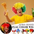 thumbnail image 3 of TQEHS Pelucas de colores de bandera, pelucas de fútbol, pelucas de bandera cortas y rizadas, suministros para porristas, tocados de Halloween, tocados, fiestas, cosplay, carnavales, festivales, desfil, 3 of 6