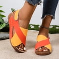 thumbnail image 4 of YOUYEDIAN Orthopedic Casual Sandals for Women Arch Support Flat Wedge Sandals Breathable Non Slip Slip on Hiking Shoes Beach 2026 Orthopedic Shoes (Orange), 4 of 9