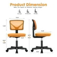 thumbnail image 7 of edx Home Office Desk Chair, Armless Mesh Computer Chair Small Space Swivel Adjustable Low Back Task Chair for Teens/Adults, Orange, 7 of 7