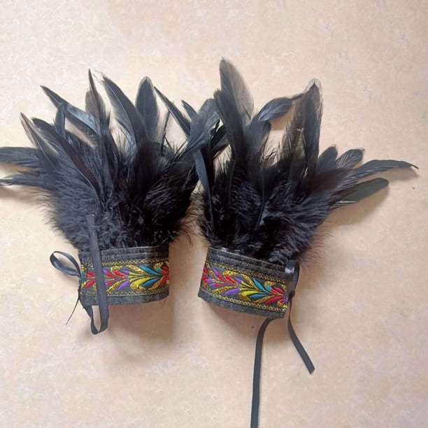 2 uds. Muñequeras de plumas góticas, calentadores de brazo, muñequera 2 uds. Muñequeras de plumas góticas, calentadores de brazo, muñequera