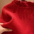 thumbnail image 3 of LIaqionyy Girls Mock Turtleneck Sweaters Long Sleeve Cute Basic Plain Tops Causal Comfy Soft Knit Sweater, 3 of 6