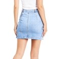 thumbnail image 3 of Love Tree Women's Juniors Cargo Denim Mini Skirt (S, Light), 3 of 4