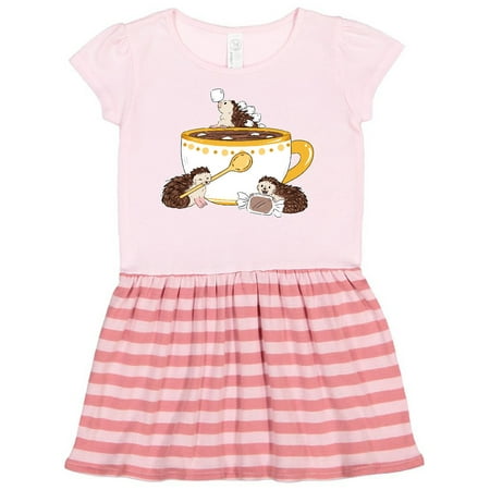 

Inktastic Cute Hot Chocolate Hedgehogs Gift Toddler Girl Dress
