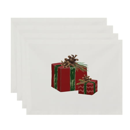 

Simply Daisy Nature s Gift 18 x 14 Inch Red Holiday Print Placemat (Set of 4)