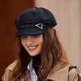 thumbnail image 4 of CoCopeaunt Autumn And Winter New Thin British Retro Octagon Cap, Leisure Art Beret Fashion Polyester Cloth Cap, 4 of 6