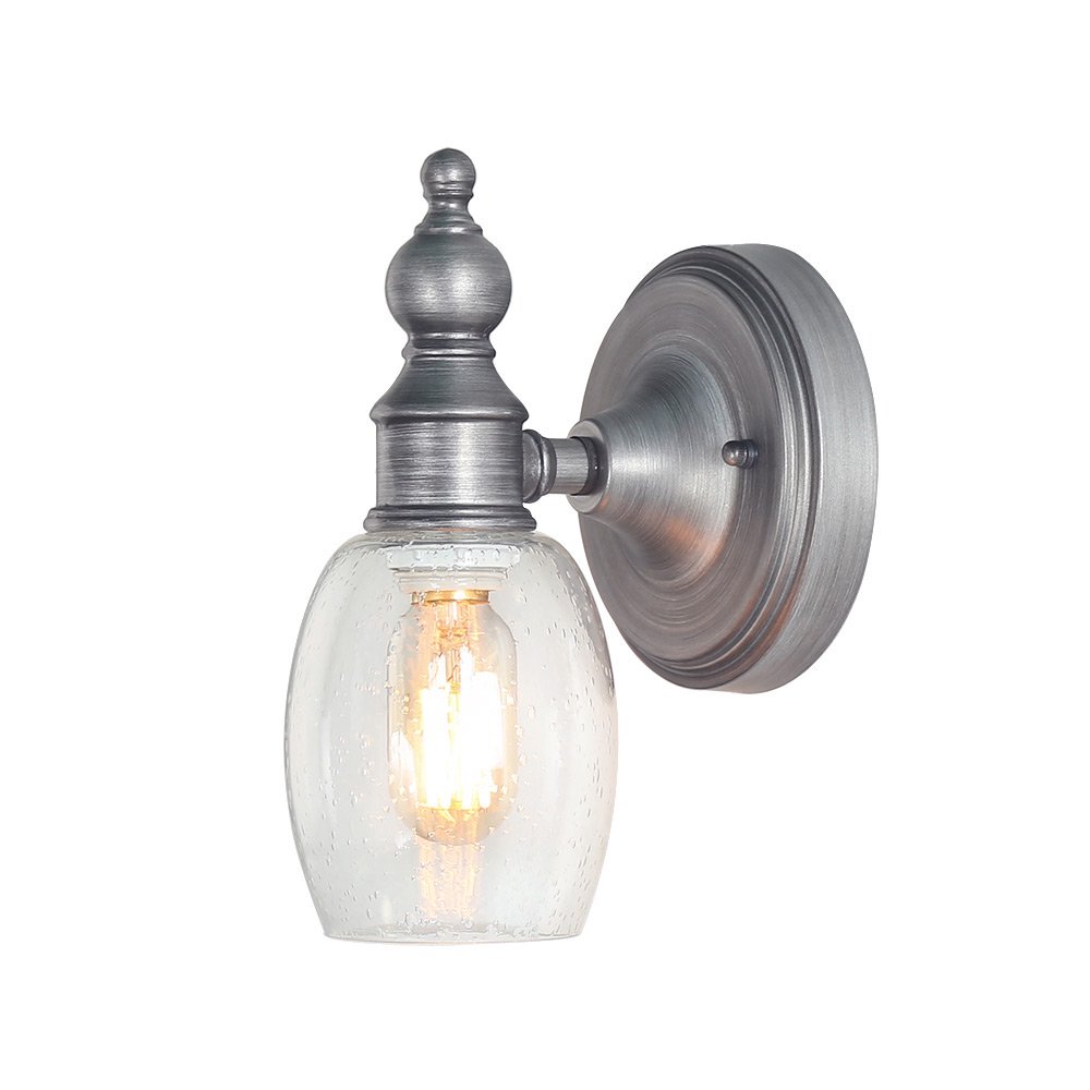 LNC 1Light Transitional Wall Mounted Vanity Light Fixture Bath Lighting in HandApplied Brushed