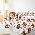 thumbnail image 3 of Manfei American Rugby Games Bedding Comforter Set,Brown Bowtie Bow Twin Comforter Sets,Rugby Sports Bedding Set For Boys Girls,Ultra Soft Home Decor Reversible,2pcs, 3 of 7