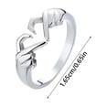 thumbnail image 2 of Anillos para mujer, regalos para mujer, anillos de moda europeos y románticos con diseño geométrico de manos y corazón, ideal para parejas. 1, 2 of 2