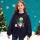 thumbnail image 5 of Sudadera sin capucha para niños, con estampado navideño, cuello redondo, manga larga, forro polar, para niños de talla mediana a grande, blusa de poliéster para niños., 5 of 6