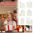 thumbnail image 4 of White Ceramic LED House | Christmas Village Light Up Ornament New House U0U1, 4 of 7
