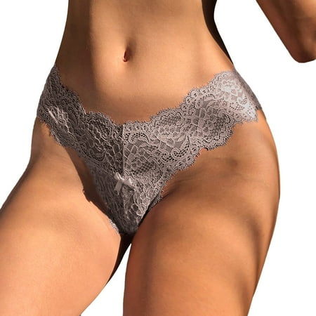 

XZHGS Floral Summer Shaping Womens Thongs Mesh Lace Panties Female Satin underwear String underpants Seamless G String Women Fashion Lingerie Halter Bodysuit for Women