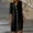 Black, variant on Generic Womens Cotton Linen Button Down Shirt Dress Casual Half Sleeve Lapel Knee Length Dresses Summer Loose Fit Dress