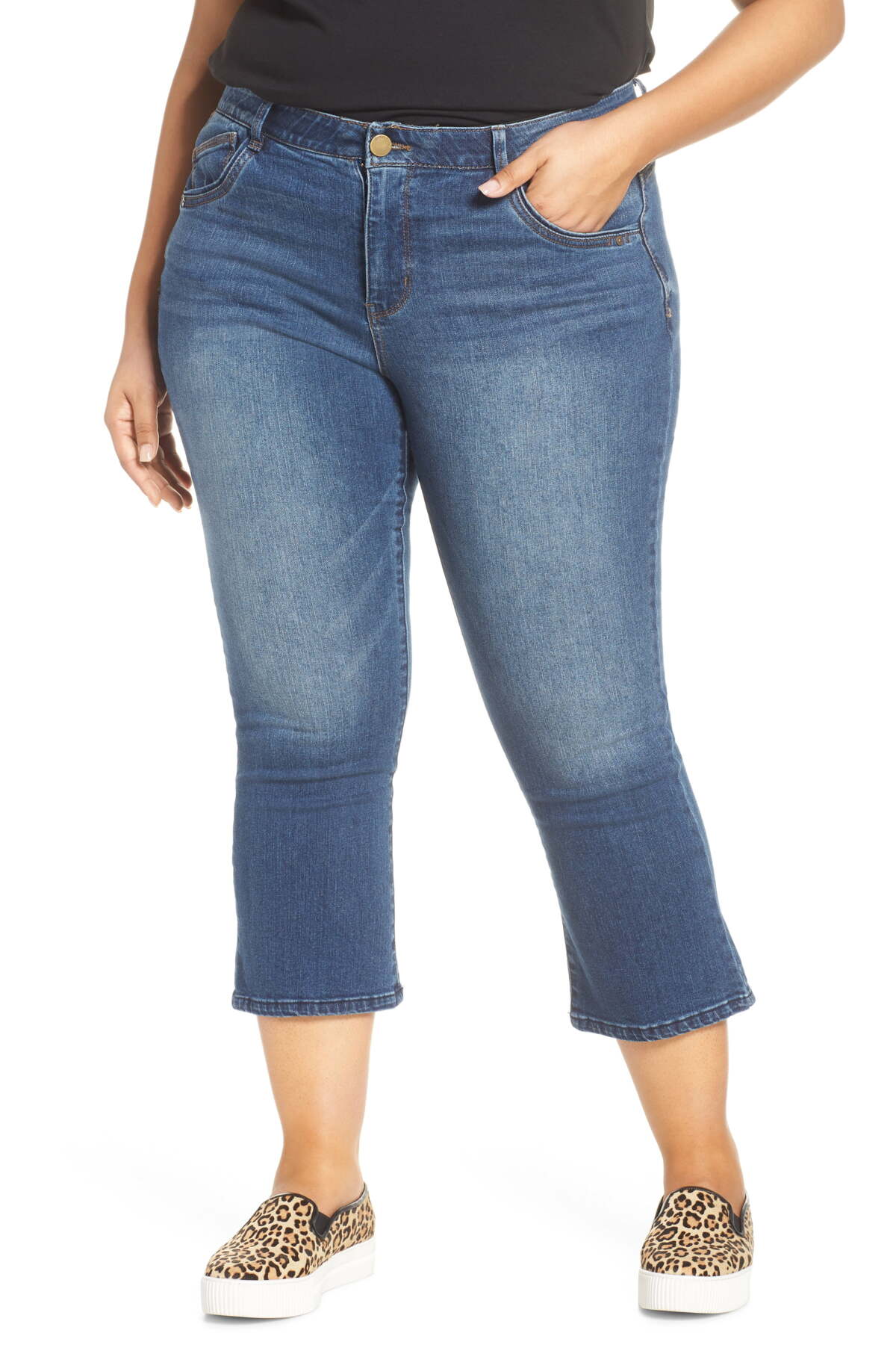 Democracy - Womens Jeans Stone Cropped High Waist Stretch 14 - Walmart ...