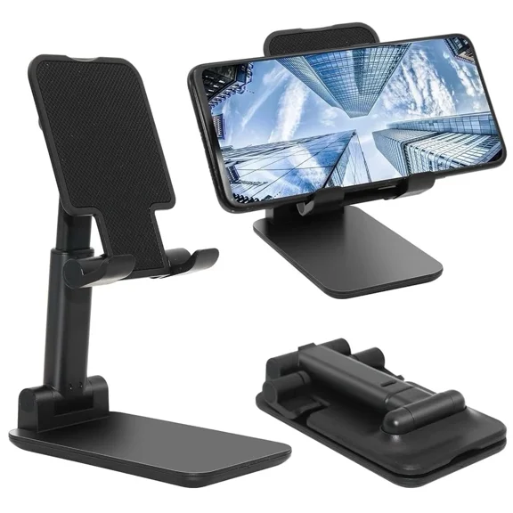 Folding Phone Stand – Adjustable Height & Angle, Fits 4–10” Phones/Tablets