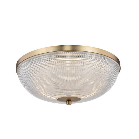 Kalco 512142 Portland 16" Wide Led Flush Mount Bowl Ceiling Fixture - Winter Brass