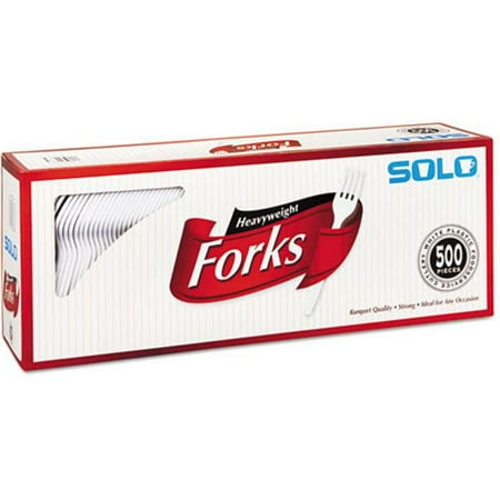 Solo Plastic Forks, White, 500 Ct
