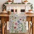 thumbnail image 2 of Table Runner 72 Inches Long for Kitchen Dining, Spring Floral Dresser Scarf Farmhouse, Dining Table Decorations for Wedding/Parties, Pink Blue Flowers Butterfly Rustic 18 x 72 In, 2 of 8