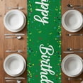 thumbnail image 6 of Grass Green Birthday Table Runner - 72 Inch Long, Kitchen Dining Table Runner Dresser Scarves, Colorful Confetti Ribbons Polka Dots Classroom Farmhouse Decor for Coffee Tables Wedding Party Banquet, 6 of 8