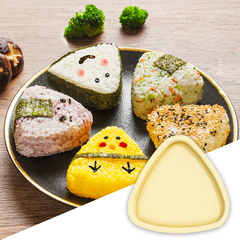 Hesroicy Onigiri Maker Set with Meal Spoon - Food Grade PP, Easy Release  Non-stick, and DIY Triangle Rice Ball Sushi Making Tool Mold Kit - Ideal