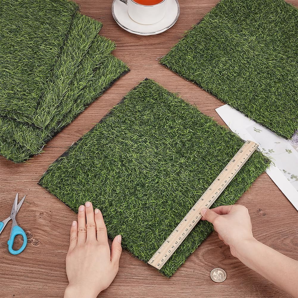 Customized Square Plastic Artificial Moss Micro Scene Garden Decoration Photography Props Accessories Green 310x305x11mm