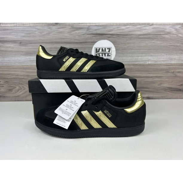 *RARE Adi-das Samba FMF Black Gold 'Mexico Kit' Soccer Shoes (JH5656) Casual NEW
