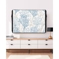 thumbnail image 3 of Outdoor TV Cover 48 to 50 Inch Weatherproof, Blue Grey Coral Pattern Waterproof TV Screen Protector for Outside Decor with Zipper and Pocket 48"L x 30"H , Tropical Ocean Summer, 3 of 7