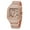 Rose Gold, variant on Elegant Rhinestone Calendar Quartz Watch - Waterproof, Fashionable, and Durable Strap - Stylish Square-Shaped Timepiece for Men