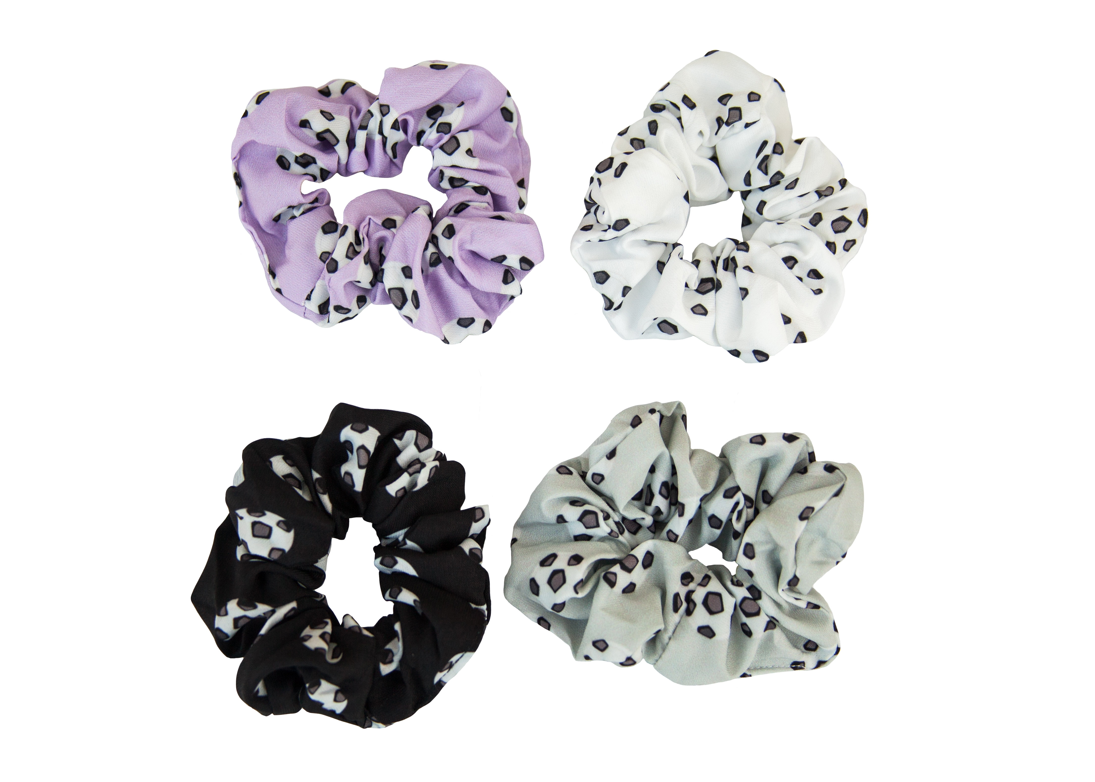 Pack of 4 Paisley Print Cotton Scrunchies Ladies Girls Hair Accessories Bobbles 