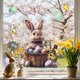 thumbnail image 5 of Uuiauoio 1 Sheet Easter Window Clings for Glass Windows, Easter Egg Bunny Butterfly Stickers Spring Window Clings Decorations, Spring Windows Decals for Home Office Party Decor, 5 of 6