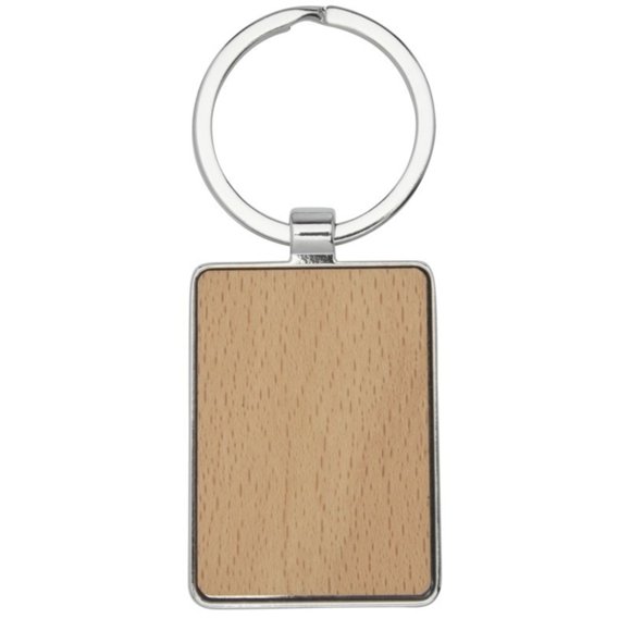 Avenue Mauro Rectangular Beech Wood Keyring