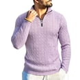 thumbnail image 2 of Gamivast Men's Quarter Zip Pullover Sweater Slim Fit Cable Knit Long Sleeve Warm Knitwear Mock Neck Thermal Tops Soft Business Casual Winter Daily Wear, 2 of 7