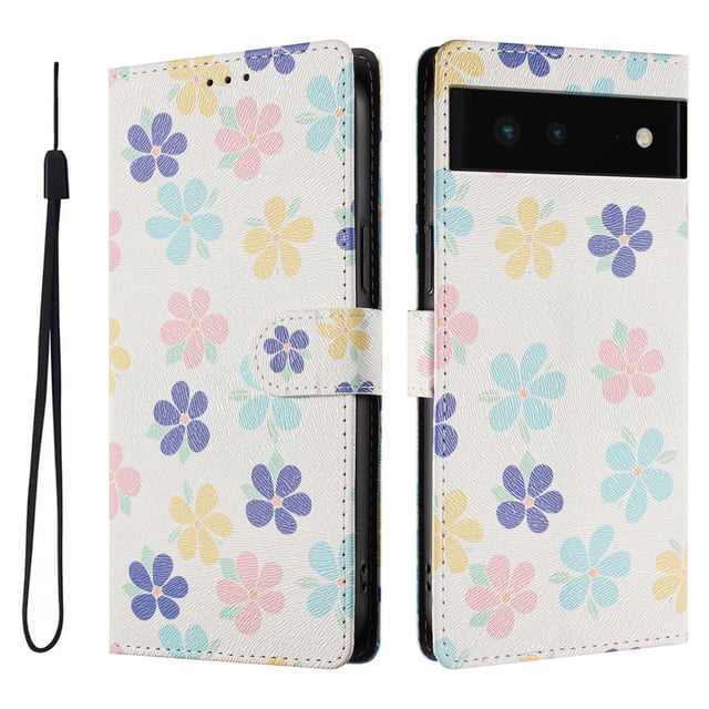 FOXDOCK Funda Tipo Cartera para Google Pixel 6 con Soporte y Correa – Diseño de Patrones Lindos
