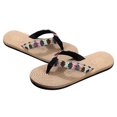 thumbnail image 4 of 1 par de pantuflas de verano de suela plana para playa, chanclas de paja sintética, elegantes y refrescantes zapatos de playa para mujer, 4 of 5