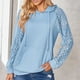 thumbnail image 3 of Sudaderas con capucha informales para mujer, sudaderas con cordón de manga larga y bolsillo para otoño e invierno, color azul S, 3 of 6