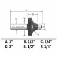 thumbnail image 3 of Bosch 1/4 Inch X 1/2 Inch Carbide Tipped Roundover Bit, 3 of 4