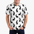 thumbnail image 2 of Balery Black Rabbit Printed Men’s Short Sleeve Polo Shirt, Midweight Men's Shirt,Golf Polo shirts -3X-Large, 2 of 8