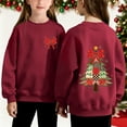 thumbnail image 1 of Cowsor Girls Sweatshirts Kids Cute Graphic Crewneck Pullover Tops Xmas Long Sleeve Holiday Shirts, 1 of 7