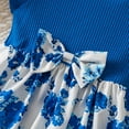 thumbnail image 6 of FINALGANG Toddler Children Girls Fly Sleeve Flowers Prints Bowknot Dresses Sundress Headband Suit Kids Daily Wear 9-12 Months, 6 of 9
