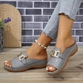 thumbnail image 5 of Domuza Orthopedic Sandals for Women Arch Support Flat Wedge Sandals Lightweight Slip on Non Slip Work Shoes Comfortable 2026 Foam Shoes Gray 5.5（EU-36）, 5 of 7