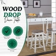 thumbnail image 3 of King's Brand Furniture - 3 Pc. White Finish Wood Drop Down Table & 2 Stools, 3 of 7