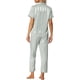 thumbnail image 3 of Conjunto de pijama de 2 piezas para mujer INSPIRE CHIC, camisa de satén de botones cortos con pantalones largos, S, verde claro, 3 of 6