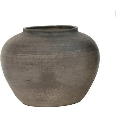Artissance Small Charcoal/Gray Ceramic Indoor Outdoor Vintage Pottery Jar Home and Garden Décor (Size & Color Vary)