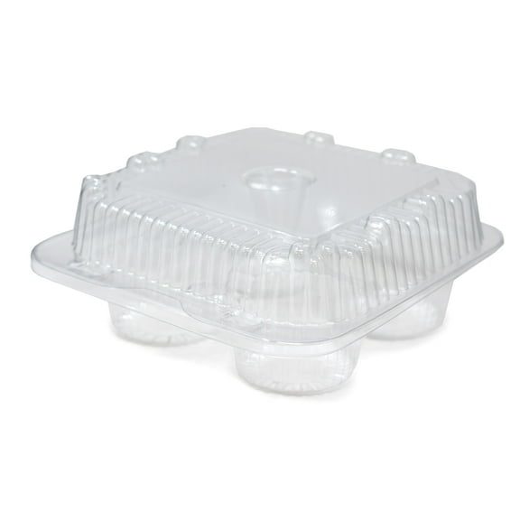 Detroit Forming Hinged 4-Compartment Large Muffin Container 250ct, 817720