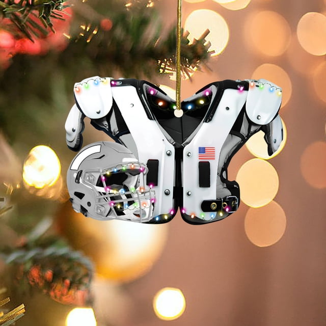 Outdoor Christmas Decorations Hangs DIY American Football Shoulder Pads And Helmet For Christmas Tree Decoration Car Rearview Mirror Pendant Crafts Collection Household pendant