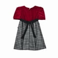thumbnail image 3 of Vestido Navideño de Terciopelo con falda a cuadros abrigadora para Bebé FLORY 0120, Rojo, 1 Año, 3 of 5