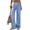 Beau Blue, variant on Womens Wide Leg Jeans High Waisted Stretchy Baggy Straight Leg Drawstring Trendy Denim Pants Summer