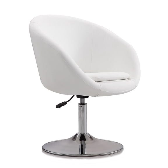 Manhattan Comfort Hopper Faux Leather Height Adjustable Chair in White