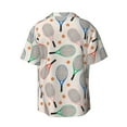 thumbnail image 2 of Xecao offers the Cute Tennis Racket for Men's Casual Short-sleeved Shirt, a button-up collared shirt with a pocket, perfect for beach vacations and yacht travel in the 4X-Large size., 2 of 7