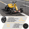 thumbnail image 6 of Holaki 12V Electric Go Kart for Kids, Battery Powered Ride on Toy with Adjustable Seat, Music, LED Lights, EVA Wheels & Forward/Reverse Driving, Yellow, Ages 3-6, 6 of 9